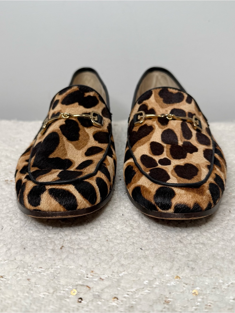 Sam Edelman beige/brown/black calf hair loafers size 8 - Picture 2 of 8